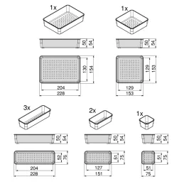 Organizator za kopalniški predal CUBE – 8 škatel / prozoren