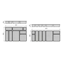 Organizator za kopalniški predal CUBE – 8 škatel / prozoren