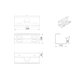 Nosilec kablov pod mizo AURO 250 mm / Črna matirana