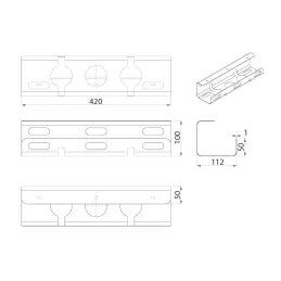 Nosilec za kable pod mizo AURO 420 mm / Mat črna