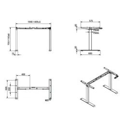 Po višini nastavljiva mizna konstrukcija MAROL Manual / Bela