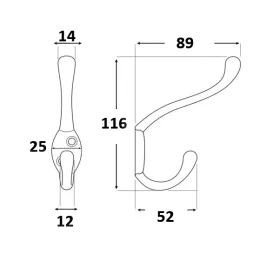 Obešalnik LARRA XL / Mat črna