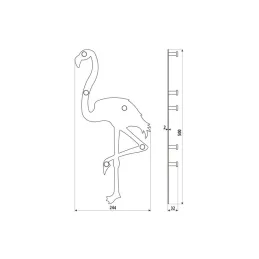 Stenski obešalnik FLAMINGO / Mat črna