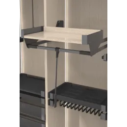 Izvlečni obešalnik CONERO TOP Kessebohmer s polico / Črn