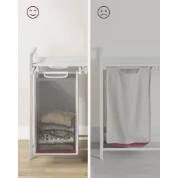 Košara za perilo METALO DUO / bela + bel les