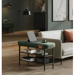 Predalnik za čevlje s taburejem EMPORIO / pastelno zelena
