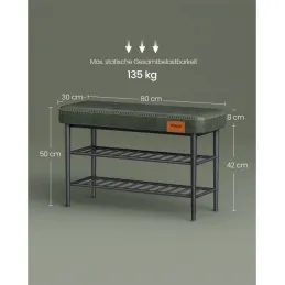 Predalnik za čevlje s taburejem EMPORIO / pastelno zelena