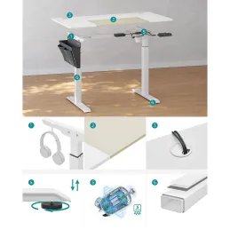 Električno višinsko nastavljiva miza GARDO 1400 x 600 / Bela