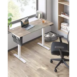 Električno po višini nastavljiva miza GARDO 1400 x 600 / Bela – Sonoma hrast