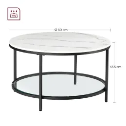 Konferenčna mizica REGALO MARBLE / Mat črna
