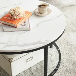 Konferenčna mizica REGALO MARBLE / Mat črna