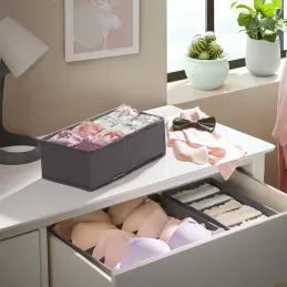 8-delni komplet shranjevalnih škatel za garderobno omaro ALAMO / Siva