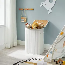 Košara za perilo GLAMUR 72 l / Bela