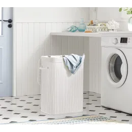 Košara za perilo GLAMUR 72 l / Bela