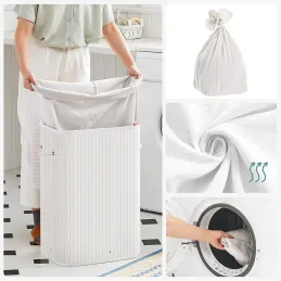 Košara za perilo GLAMUR 72 l / Bela