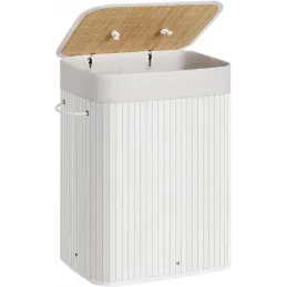 Košara za perilo GLAMUR 72 l / Bela