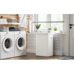 Košara za perilo GLAMUR 72 l / Bela