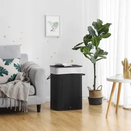 Košara za perilo GLAMUR 72 l / črna