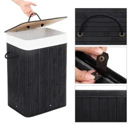 Košara za perilo GLAMUR 72 l / črna