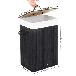 Košara za perilo GLAMUR 72 l / črna