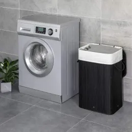 Košara za perilo GLAMUR 72 l / črna