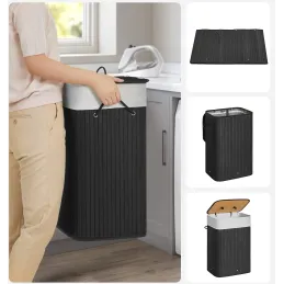 Košara za perilo GLAMUR 72 l / črna