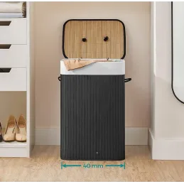 Košara za perilo GLAMUR 72 l / črna