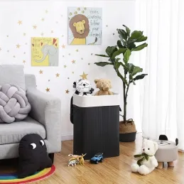 Košara za perilo GLAMUR 72 l / črna