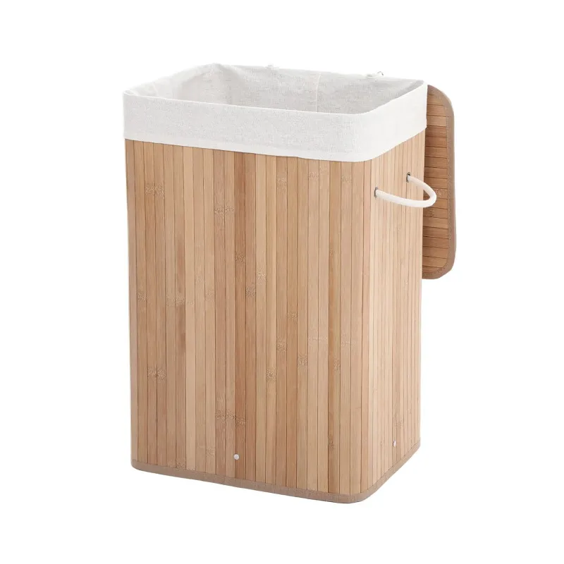 Košara za perilo GLAMUR 72 l / Naravni les