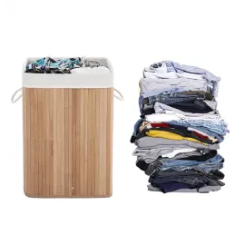 Košara za perilo GLAMUR 72 l / Naravni les