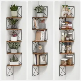 Kotna polica REGALO SHELF / mat črna – vintage les