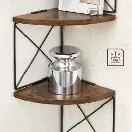 Kotna polica REGALO SHELF / mat črna – vintage les