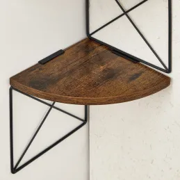 Kotna polica REGALO SHELF / mat črna – vintage les