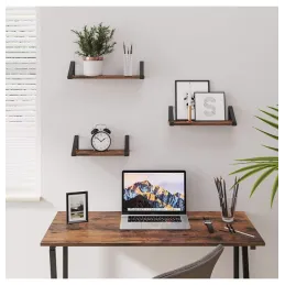 Komplet 3 polic REGALO Shelf / Mat črna – vintage les
