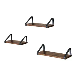 Komplet 3 polic REGALO Shelf / Mat črna – vintage les