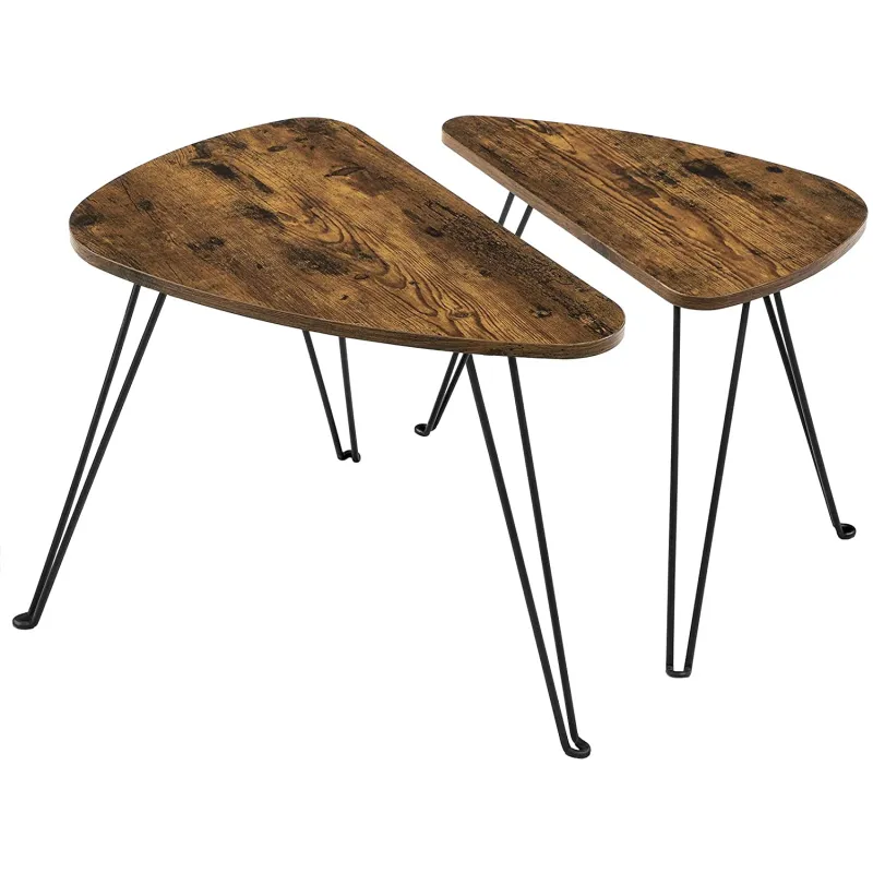 Set 2 kosov konferenčnih miz LION / mat črna – vintage les