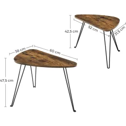 Set 2 kosov konferenčnih miz LION / mat črna – vintage les