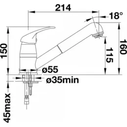 Komplet Blanco pomivalno korito DANA 6 + armatura DARAS-S z izvlečno prho / Sijajni krom