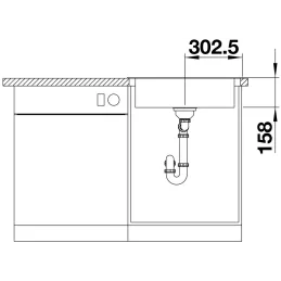 Komplet Blanco pomivalno korito DANA 6 + armatura MIDA / sijoči krom