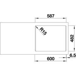 Komplet Blanco pomivalno korito DANA 6 + armatura MIDA / sijoči krom