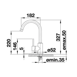 Komplet Blanco pomivalno korito DANA 6 + armatura MIDA / sijoči krom
