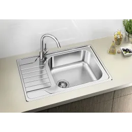 Set pomivalno korito Blanco DINAS XL 6 S Compact iz nerjavnega jekla + armatura MILA / sijoči krom