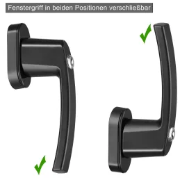 Komplet 2 zaklepnih okenskih kljuk LOCKED / Črna