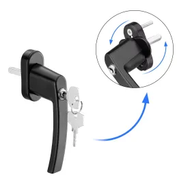Komplet 2 zaklepnih okenskih kljuk LOCKED / Črna