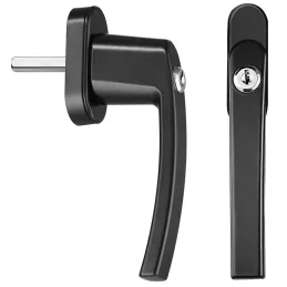 Komplet 2 zaklepnih okenskih kljuk LOCKED / Črna