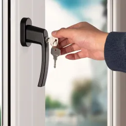 Komplet 2 zaklepnih okenskih kljuk LOCKED / Bela