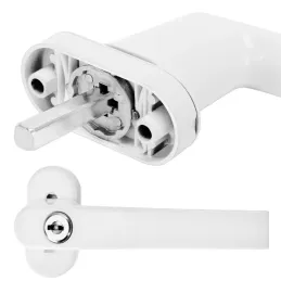 Komplet 2 zaklepnih okenskih kljuk LOCKED / Bela