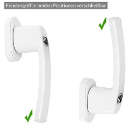 Komplet 2 zaklepnih okenskih kljuk LOCKED / Bela