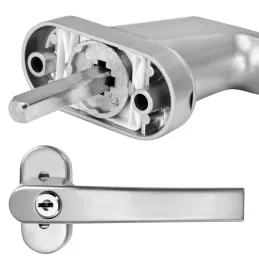 Komplet 2 zaklepnih okenskih kljuk LOCKED / Srebrna