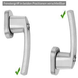 Komplet 2 zaklepnih okenskih kljuk LOCKED / Srebrna